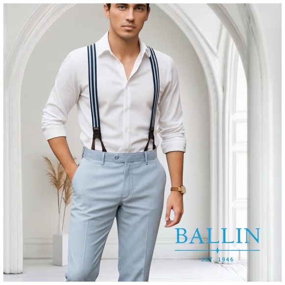 Ballin Men’s ‘Mansfield’ Relaxed-Fit Seersucker Summer Pants. Blue, White. 35” - Picture 1 of 6